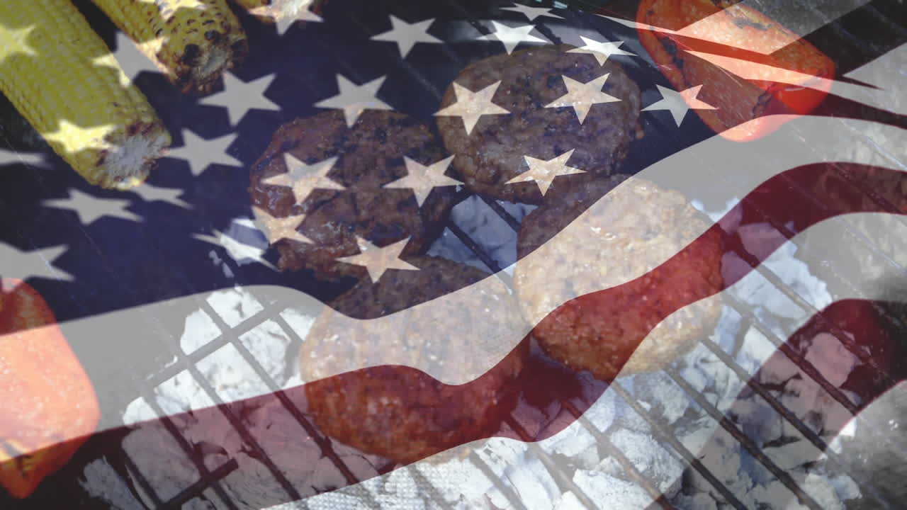 hamburguesas cocinando en una parrilla