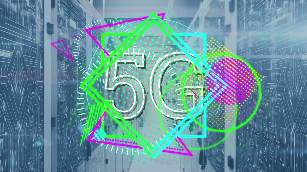 모양의 애니메이션과 서버  ⁇ 에서 5g 텍스트