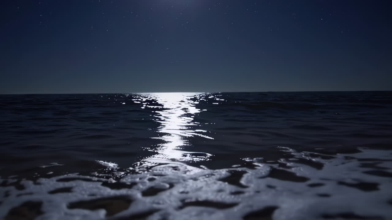 Moonlight on the Ocean at Night