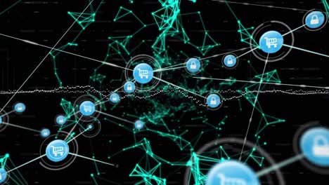 animazione della rete di connessioni sulle forme
