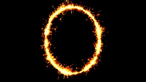 número 0 texto chispa chispa chispas fuego de artificio bucle de animación