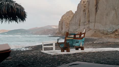 shabby bench on a beach