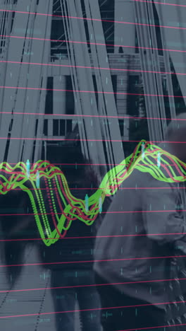 animación de estadísticas y procesamiento de datos financieros sobre empresarios en la oficina