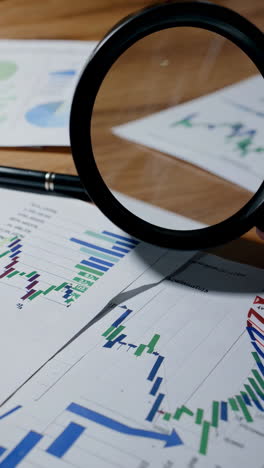 financial data analysis with a magnifying glass