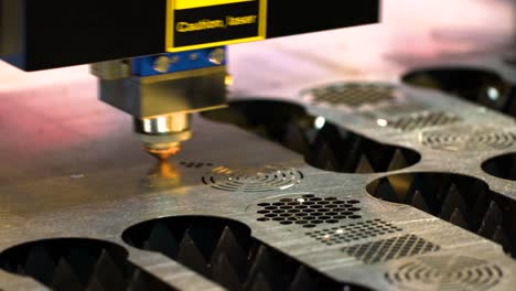 cnc laser cutting of metal, modern industrial technology.