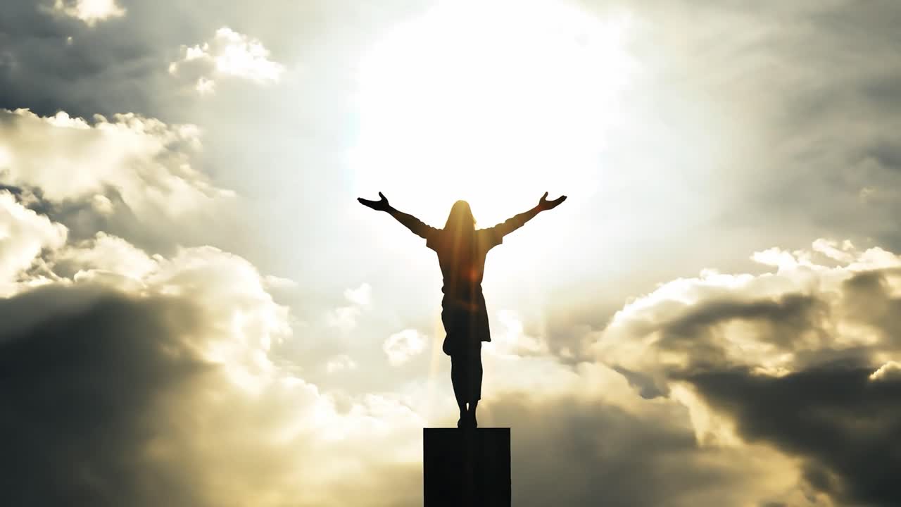 jesucristo de pie en la luz