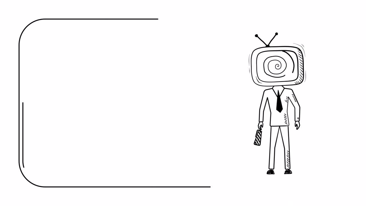 video en 4k del hombre en las noticias en estilo doodle.