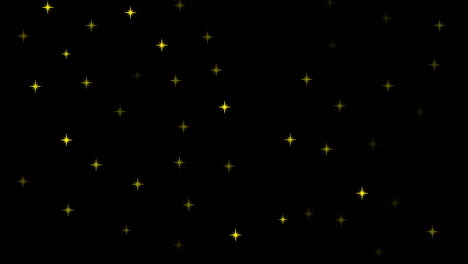 animation of gold stars falling on black background