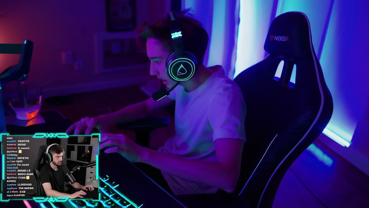 Gamer Streaming Setup with Multiple Monitors