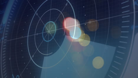 animación del procesamiento de datos con escaneo de alcance sobre la cuadrícula