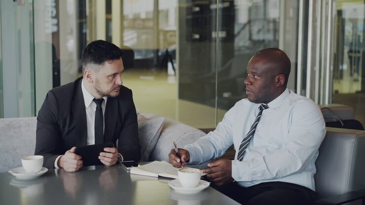 Business Meeting in a Coffee Shop