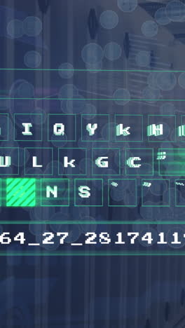 animación de la tecnología en línea procesamiento de datos digitales en el teclado a través de servidores informáticos