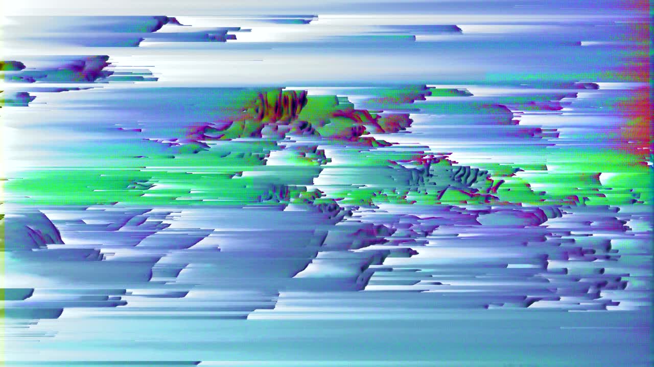 4k datos altamente estilizados mosh distorsión, clasificación de píxeles y ruido estático.