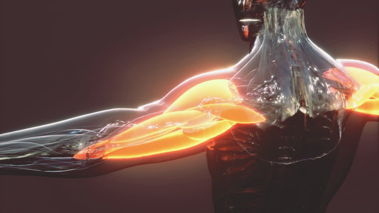 Detailed visualization of human body muscles showcasing anatomy and structure