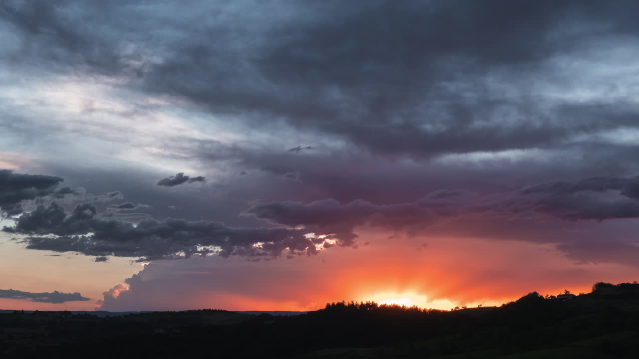 time lapse at sunset with clouds in France