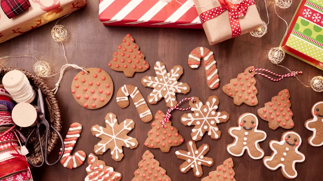 embalaje de galletas de pan de jengibre caseras tradicionales como regalos de comida.