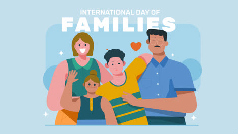 an animation of a organic flat international day of families illustration