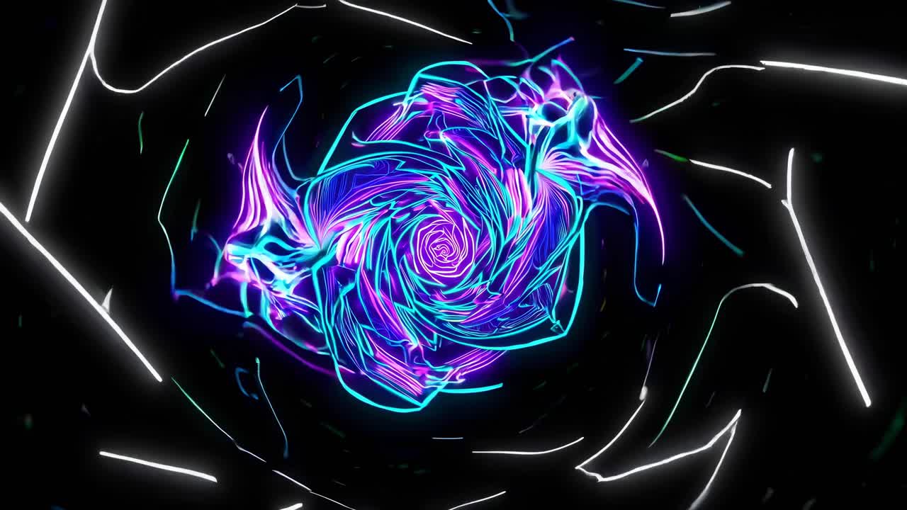 Abstract Neon Spiral Art