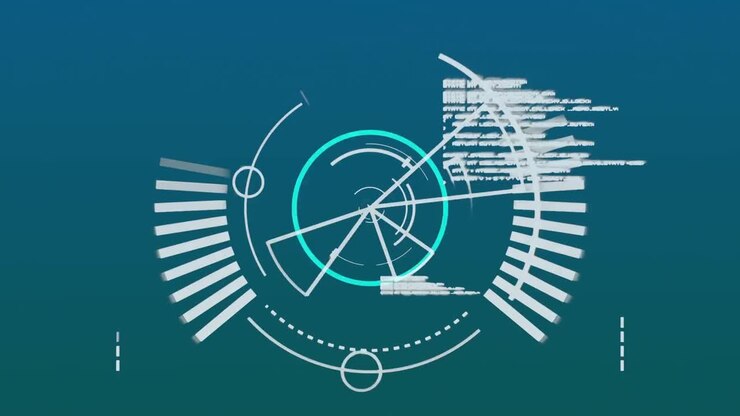 Scope scanning and data processing over moving blue circles