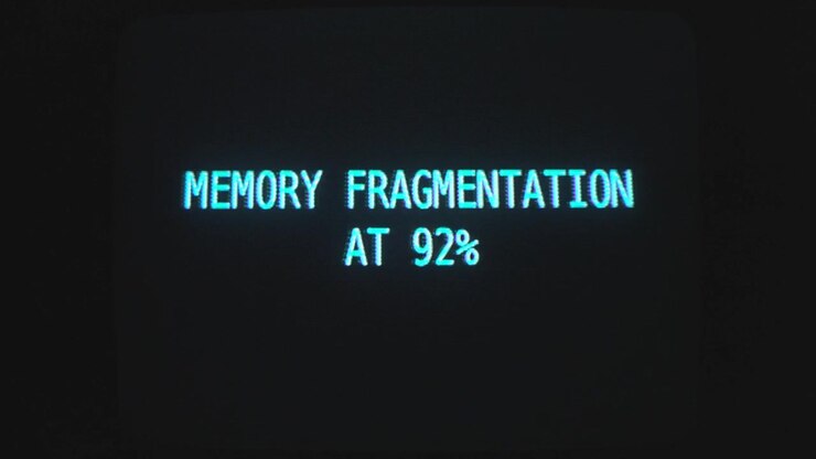 Displaying of system information due to an error in computer. Black background.