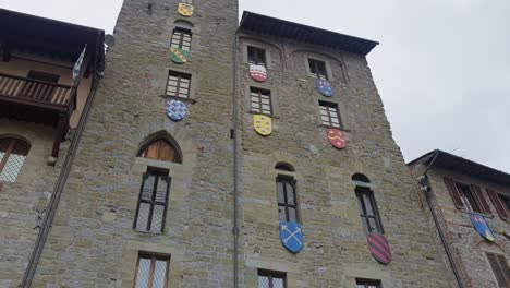 sights on the medieval city at piazza grande main square in arezzo, tuscany italy