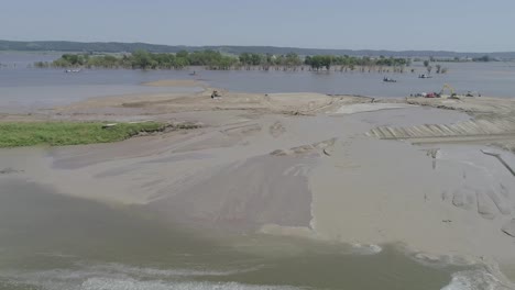 levee construction site pan from the air