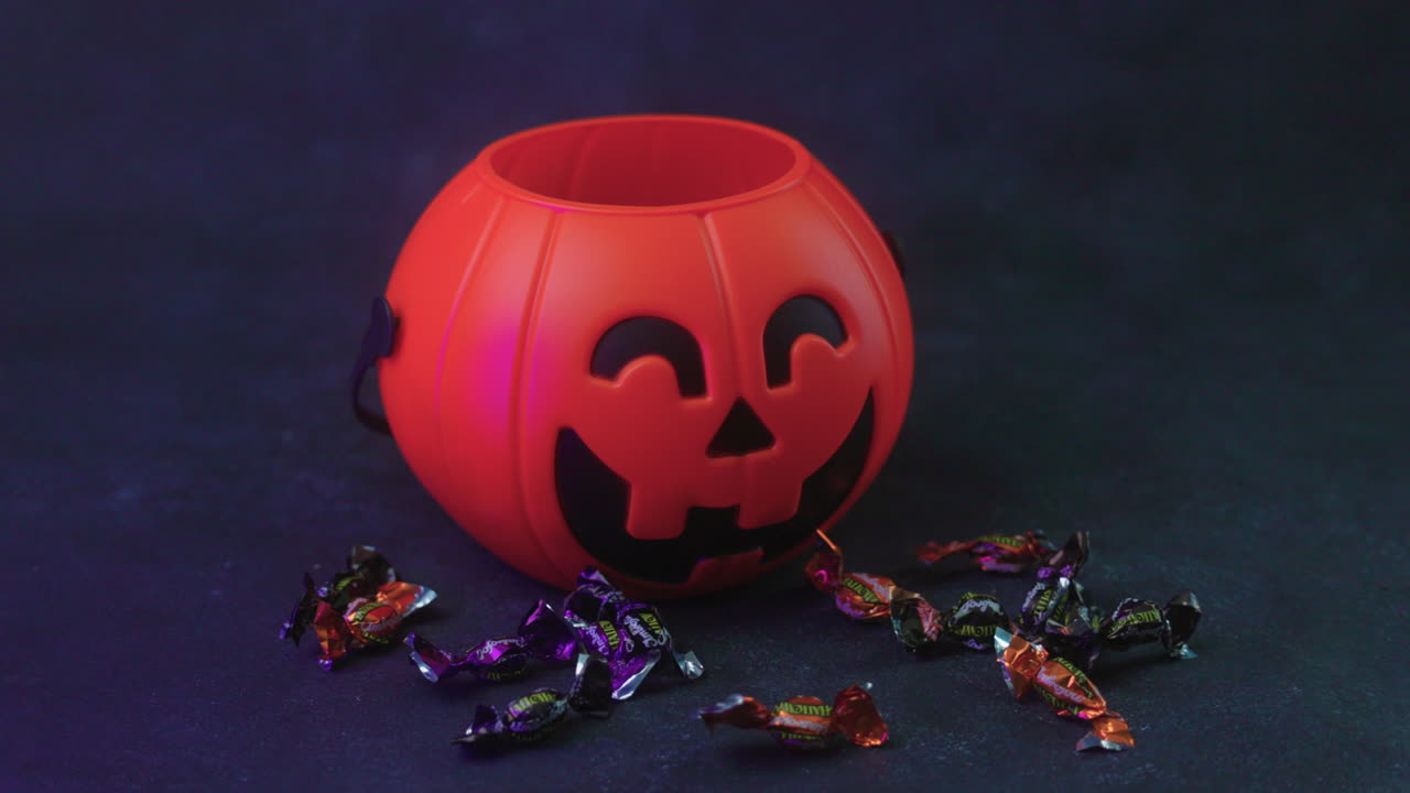 Halloween Pumpkin candy and thunder lights