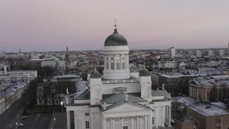 aerial view from the front of the helsinki cathedral, moving to the left