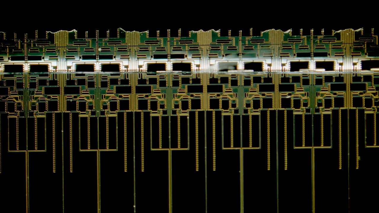 LCD display thin film transistor under microscope