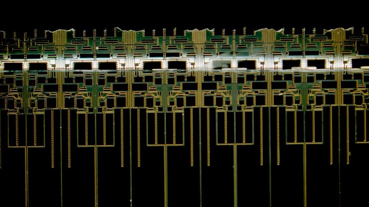 LCD-Display-Dünnschichttransistor unter dem Mikroskop