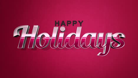cheerful happy holidays greeting on a shiny paper-textured red backdrop