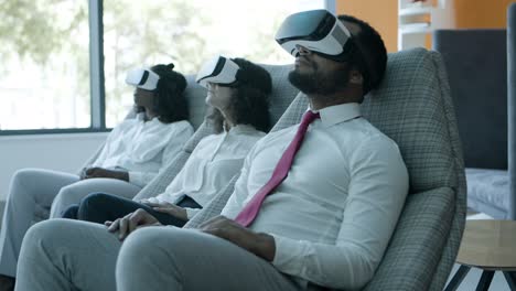 content business people in vr headsets