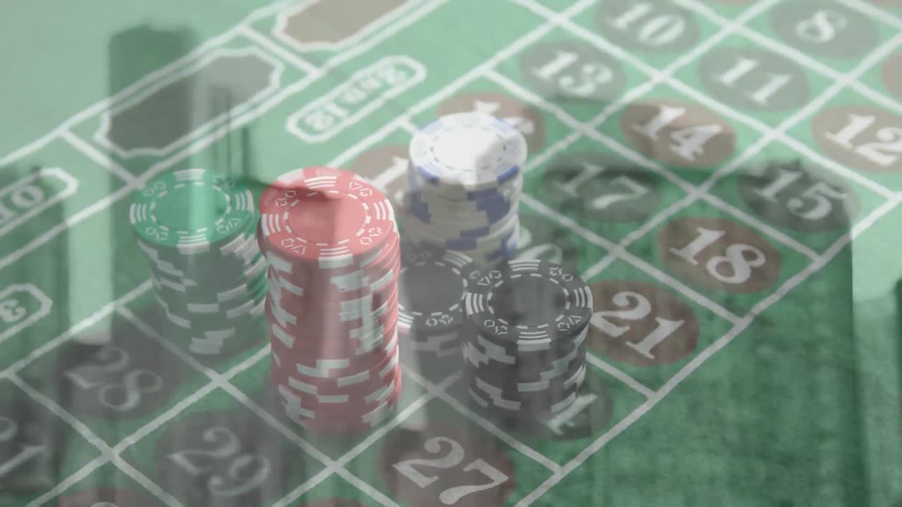 animación de fichas de juego a bordo sobre el paisaje urbano