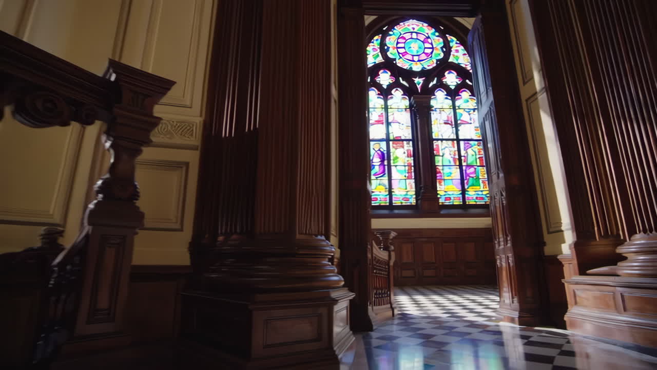 역사적인 건물의 큰 계단