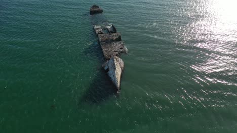 Aerial-View-of-A-Shipwreck---Near-Beaches