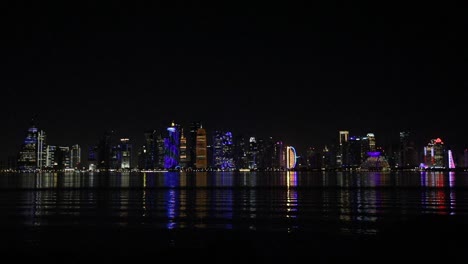 view on skyscrapers in doha downtown, qatar, persian gulf, arabian peninsula