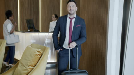 businessman at hotel reception