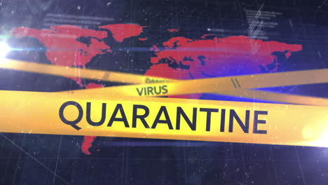 animation of danger virus text over world map