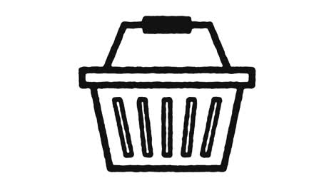 imagen de animación del icono de la canasta de compras y canal alfa