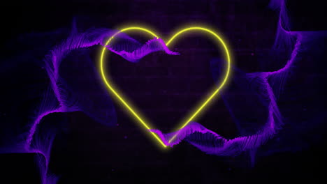 animation of digital heart icon on black background