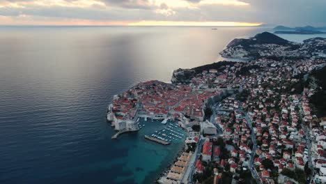 Flying-drone-over-the-cliffs-of-Dubrovnik-Croatia