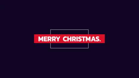 modern merry christmas text in frame on blue gradient