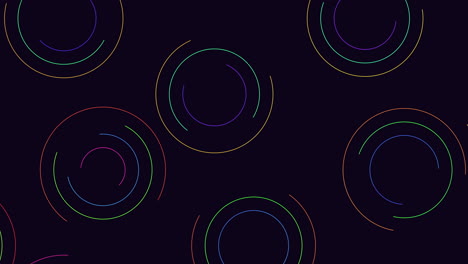 a vibrant seamless pattern of colorful circles against a black backdrop. the circles vary in size and color, overlapping to form an engaging and lively design