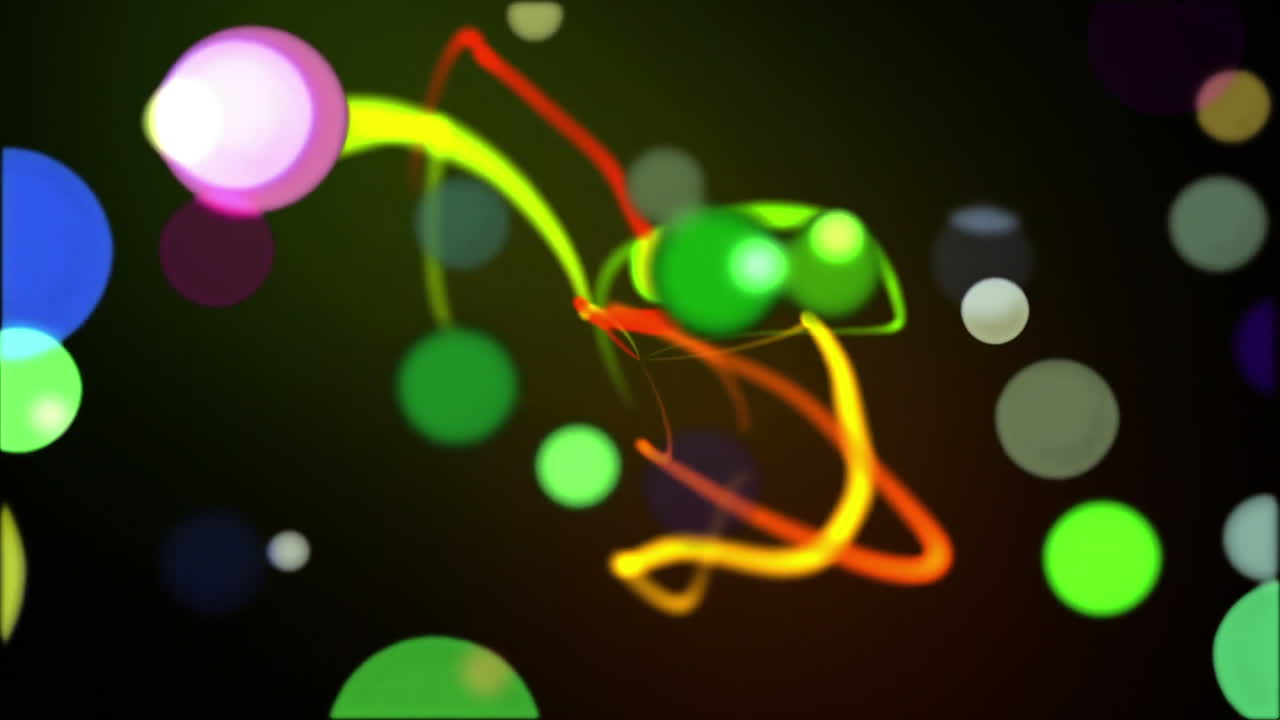 유색 빛의 움직이는 반점과 빛의 흔적