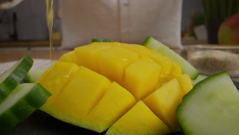 mango and cucumber salad with olive oil dressing