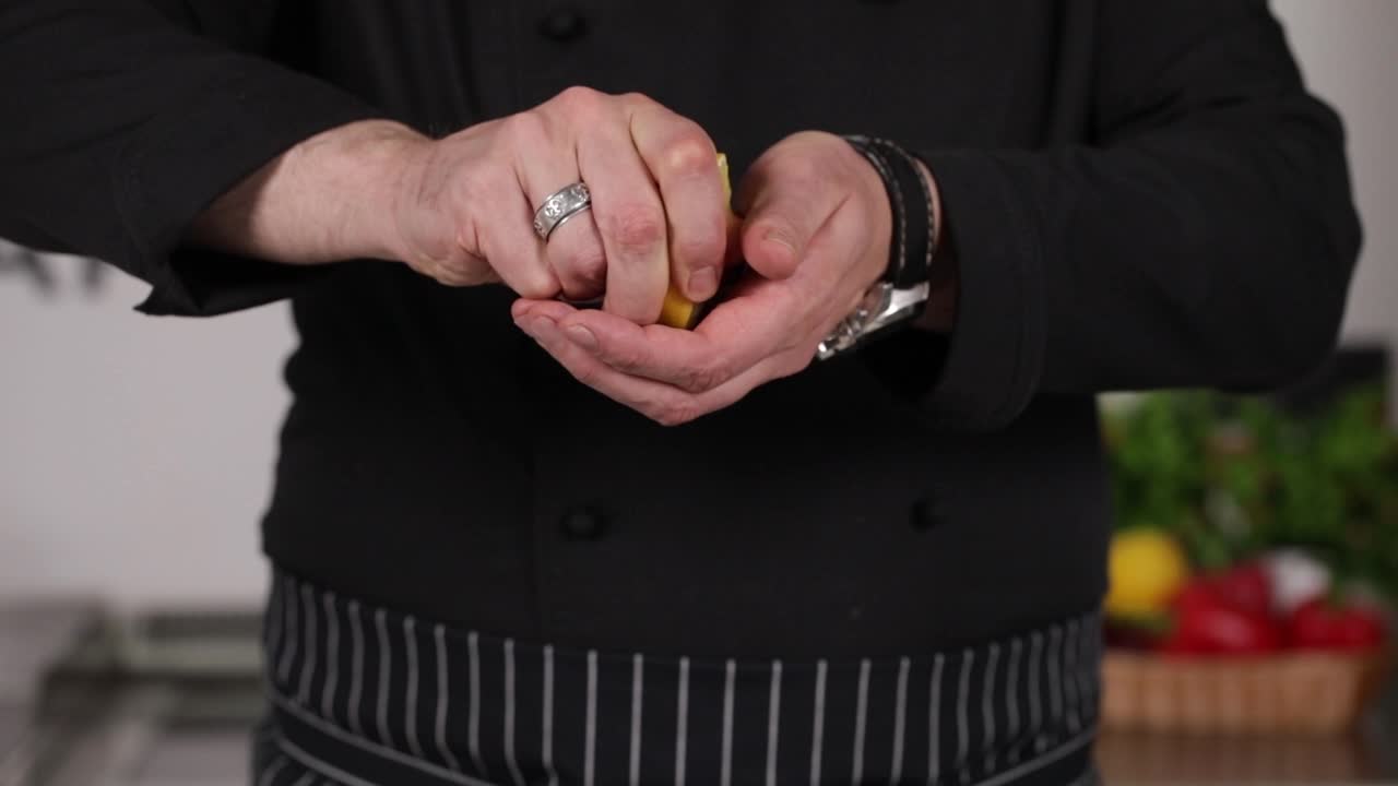 Chef Squeezing Lemon