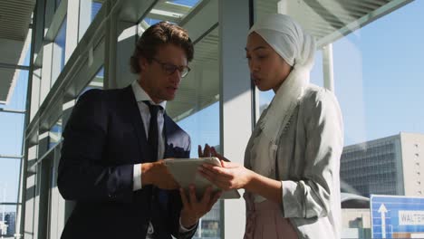 young business people talking in a modern office