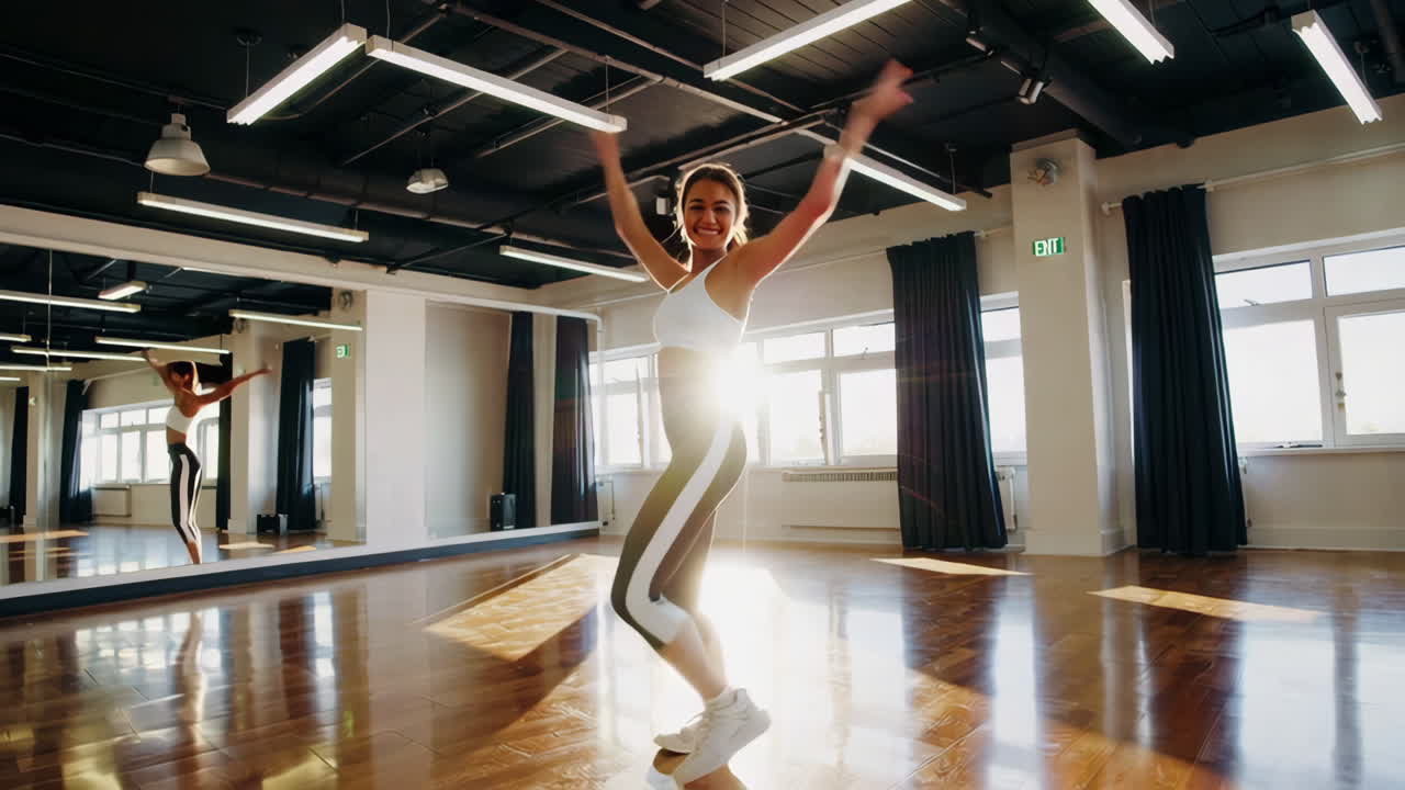 Woman Dancing in Dance Studio