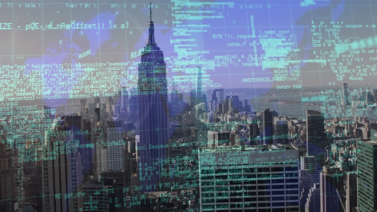 도시 풍경에 대한 금융 데이터 처리 및 통계의 애니메이션