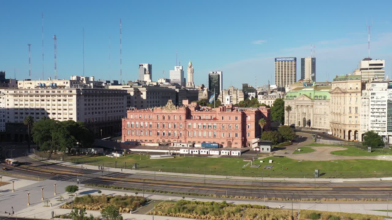vista aérea de la casa rosada en buenos aires, argentina
